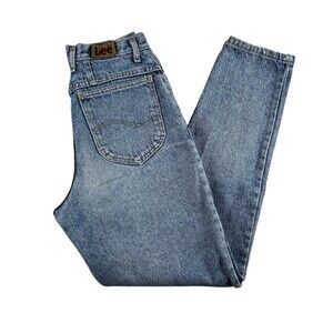 Vintage Lee Jeans Womens 26 Blue Acid Wash High Waist USA 90s Union Made